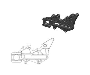 211064 BRAKE CALIPER ADAPTOR BLACK KTM EXC-F 350 CHAMPION EDITION 2025