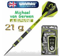 WINMAU Michael Van Gerwen MvG Aspire Freccette Steeltip in tungsteno Set 21g con Prism Voli e Alberi in Nylon (Steli)