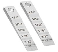 2130 - Distanziatore a cuneo piccolo per strumenti di saldatura per tubi, 1,9 x 10,2 cm, in acciaio al carbonio ad alta resistenza con scala a 6 livelli, confezione da 2