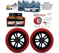 215/80-R15 VIVI Calze da Neve in Tessuto Rosso per Pneumatici UNI EN 16662-1