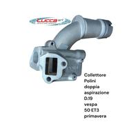 2150112 Collettore Doppia Aspirazione Lamellare Polini D.19 Vespa 50 SP. - ET3