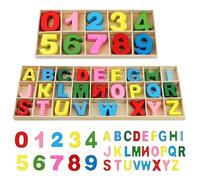 216 Pezzi Set di Lettere e Numeri in Legno, Maiuscole A-Z e Numeri 0-9 Alfanumerici, Regali e Giochi Educativi per Bambini