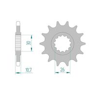 21607-15 AFAM PIGNONE 525 DENTI 15 PER YAMAHA YZF R1 1000 2015 2016