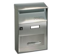 21754 Q.TA' 1 CASSETTA POSTALE ALUBOX FT INOX LISCIO 22X11X32,5CM