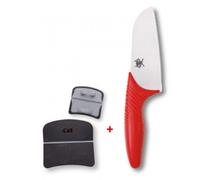 Kai Tim Mälzer Junior Coltello da Cucina per Bambini con Lama seghettata Lunghezza 11 cm - Coltello da Chef per Bambini dai 6 Anni in su - Manico in plastica PP - Protezione per Le Dita e Custodia