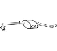 170 CV SILENZIATORE CENTRALE PER OPEL Omega B Station Wagon V94 2.5 V6 KW 125 CV