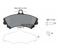 2192003 TEXTAR Kit pastiglie freno, Freno a disco per CHANGHE,HAIMA (FAW),MITSUB