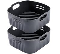 21CM Accessori Friggitrice ad Aria in Silicone 2PCS Quadrata Teglie Cestino