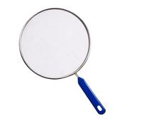 21cm Paraspruzzi per Padella in Acciaio Inox Coperchio Antischizzo Paraschizzi Padella Cucina Copri Paraspruzzi Antigrass Colino Setaccio Scolapasta con Manico per Cucina Lavabile in Lavastoviglie