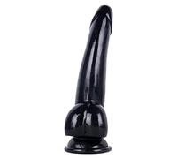 21cm Trasparente Realistico Dǐldò con Forte Ventosa Morbido Solido Dong Per Donna Punto G Mássággiátore,Nero