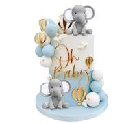 21PCS Carino Elefante Decorazione Torta Mini Foam Ball Torte Topper Compleanno Cake Topper per Baby Shower Battesimo del Neonato Matrimonio Elefanti Tema