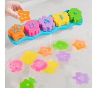 21PCS | Giocattoli da bagno senza muffa in silicone colore e forma ordinamento e impilamento giocattoli e borsa di stoccaggio