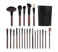 21pcs Makeup Brush Set with Storage, Soft Brush Hair and Ergonomic Wooden Handles for Eye Shadow, Base, Blush Application