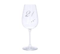 21st Compleanno Vino Vetro Con Incisione Cuore E Diamante 550ml Scatola Regalo