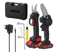 21V 30mm Cordless Brushless 88VF Cesoia elettrica for potatura + Motore a spazzole da 4 pollici Cahinsaw Strumento for la lavorazione del legno for giardino Frutteto Strumento fai da te(Noir)