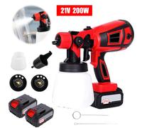 21V 900ML Cordless Spruzzatore di vernice Pistola a spruzzo elettrica Controllo del flusso Auto Mobili Rivestimento in acciaio Aerografo per batteria Makita 2 Battery Set