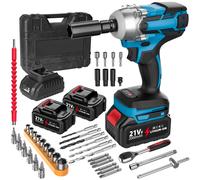 21V Cordless Brushless Impact French 380Nm - 1/2 pollici pistola a percussione elettrica per auto 2 batteries