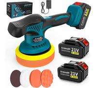 21V Lucidatrice Auto a Batteria, Lucidatrice Rotorbitale Con 2 Batterie Da 4000