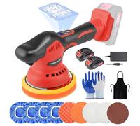 21V Lucidatrice Auto a Batteria,Lucidatrice Rotorbitale Professionale con 2 Batterie al Litio 2000mAh,8 Velocità Regolabili 2500-6300 RPM per Lucidatura,Pulizia e Ceratura Auto,Kit con 17 Accessori