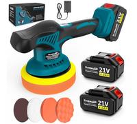 21V Lucidatrice Auto a Batteria, SundpeyPRO Lucidatrice Rotorbitale da 6 Pollici con 2 Batterie da 4.0Ah e 8 Velocità Variabili e 6000RPM, Lucidatrice Auto per la Pulizia Dell'auto e la Lucidatura
