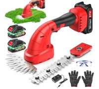 21V Tagliasiepi a Batteria 2 in 1 Elettriche Tosaerba per Arbusti Erba Prato con 2 Pezzi Batteria da 2000mAh e Caricatorecari Forbici da Giardino Elettriche con 2 Lunghezze di Lama Larghezza di Taglio