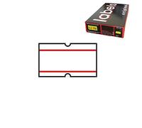 21x12 Scatola 50 Rotoli Etichette per Prezzatrice, Bianco Permanente Riga Rossa, 1.000 Etichette per Rotolo, Totale 50.000 Etichette