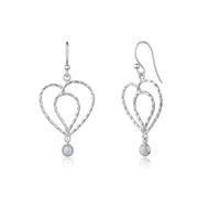 22,25 carati Rainbow Moonstone Handmade Heart Women Earring in argento Sterling 925 BOX-2 E-471 Christmas Gifts for