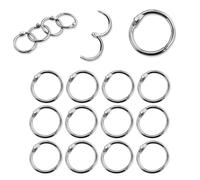 22 anelli per libri e libri, 30 mm, in metallo, anelli per fogli sciolti, anelli in metallo, anelli per raccoglitori (argento)