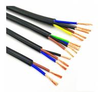 22 AWG 0,3 MM2 RVV 2/3/4/5/6/7/8/10/12/14/16/18 Nuclei Pin Cavo di estensione Filo di rame Conduttore Guaine for cavi elettrici RVV NERO(2 cores 5Meters)