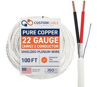 22 awg conduttore 2 matasse di cavo schermato Plenum bianco CL3P Jacket 30,5 m roll