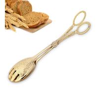 22 cm pinze per pane vintage, pinze antiscivolo per buffet barbecue pinze in metallo oro per insalata pinzette per cibo per buffet, feste, barbecue, cucina di casa