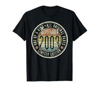 22° Compleanno Vintage Settembre 2003 Retro Edizione Limitata Maglietta