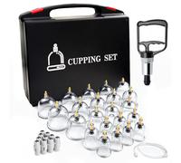 22 coppette con pompa a vuoto, set di coppette con scatola portaoggetti, coppette per contrastare la tensione e rilassare i muscoli, set per tutto il corpo, coppettazione in vetro con calamite per