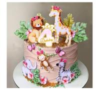 22 Decorazioni per Torte di Compleanno per Bambini di 4 Anni - Tema Zoo e Animali - Happy Birthday