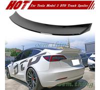 22 Fit For Tesla Model 3 Sedan DTO Type Rear High Kick Trunk Boot Spoiler Black