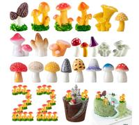 22 funghi decorativi in resina miniatura per giardino delle fiabe