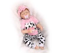 22" Handmade Lifelike Baby Girl Doll Silicone Vinyl Reborn Newborn Dolls Gift