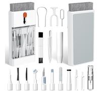 22 in 1 Kit Pulizia per Airpods Penna Pulisci Auricolari - Soft Keyboard Cleaner Brush Multifunzione Polvere Spazzola Estrattore per Tastiera Pulizia, Bianco Avorio