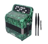 22 Key 8 Bass Accordion Professional Anti Slip Sensitive Button Accordion Musical Instrument with Strap (Green)