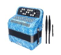 22 Key 8 Bass Accordion Professional Anti Slip Sensitive Button Accordion Musical Instrument with Strap (Sky Blue)