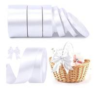 22 metri di nastro di raso bianco liscio da 6 mm, 1 cm, 1,5 cm, 2 cm, 2,5 cm, 4 cm, 25 iarde, nastro tessuto per confezioni regalo, mazzi floreali, decorazioni per matrimoni e feste 1,5 cm - 1 rotolo,