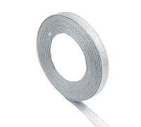 22 metri/rotolo di nastro di raso glitterato argento for artigianato, matrimonio, decorativo, fai da te, nastri di organza, cipolle, fiocco, regalo di Natale. Per Pacchi Regalo(10mm)