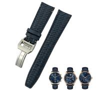 22 mm 20 mm 21 mm Cinturino per orologio intrecciato intrecciato adatto per orologi da pilota Portofino IW5007 Cinturino blu in morbida pelle, 22mm, Standard, Standard