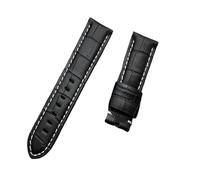 22 mm 24mm 26 mm blu marrone blu blu verde grigio grigio bianco in pelle di bambù Canda di guardia compatibile con fibbia per tang a fascia di orologi a tracolla (cinturino nero, 22 mm senza fibbia)