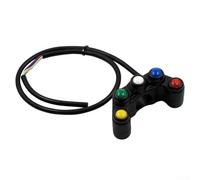 22 mm 5 pulsanti per manubrio moto, in lega di alluminio nero, interruttore da corsa fuoristrada per la maggior parte delle moto