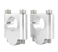 22 mm 7/8 "Clamp a monte della barra 'impugnatura Compatibile con FZ1 FZS1000 FZ6 FZS 600 FZ8-N FZ8-S FZ8 Fazer8 FZ16 MOTORYBARS MOTORE(Silver Riser 30mm)