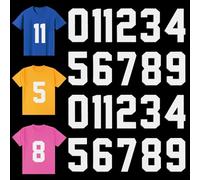 22 numeri termoadesivi per magliette da 0 a 9, numeri di maglia a trasferimento termico, per uniforme di squadra, maglietta sportiva (bianco)