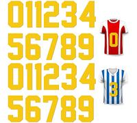 22 numeri termosaldati da 0 a 9 numeri in jersey con ferro da stiro morbido per uniformi di squadra e sport, maglietta da calcio, pallacanestro, baseball (giallo, 22 pollici)