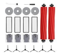 22 per Robot Aspirapolvere Roborock Qrevo Pro/Qrevo S, 2 Spazzole Principali, 4 Sacchetti per la Polvere, 4 Panni per la Pulizia, 4 Filtri, 6 Spazzole Laterali, 1 Spazzola di Pulizia, 1 Cacciavite