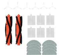 22 pezzi di ricambio per robot aspirapolvere Xiaomi E10 E10C E12 B112/Mijia 3C Plus C103, le parti di ricambio includono 2 spazzole principali, 8 panni mocio, 6 filtri Hepa, 6 spazzole laterali.